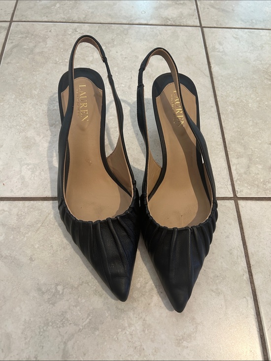 Lauren Ralph Lauren Shoes - Lauren Ralph Lauren Black leather Slingback Pointed Flats